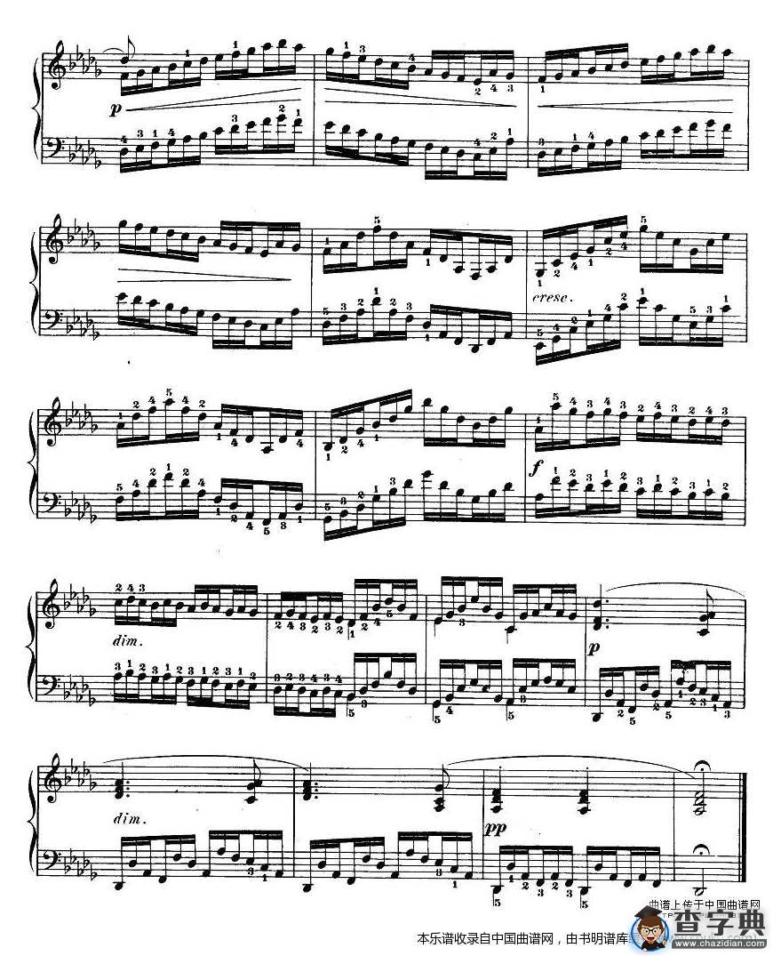 车尔尼《钢琴手指灵巧初步练习曲》之18