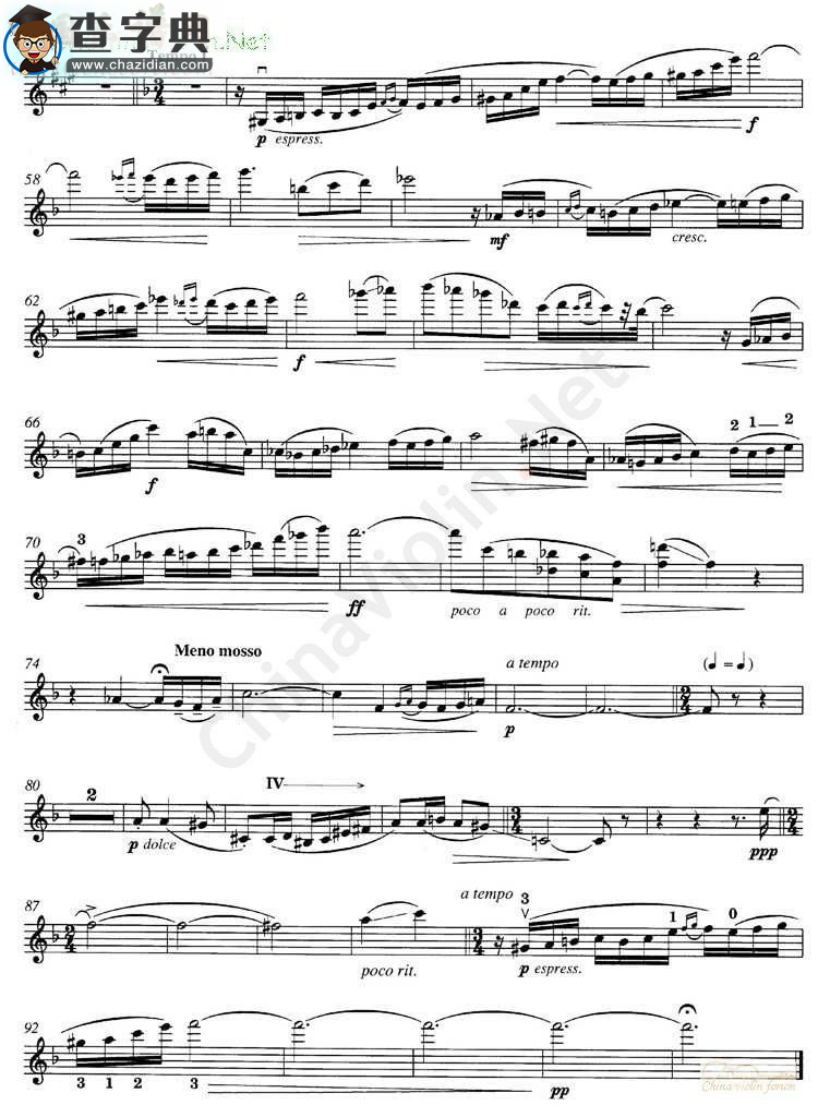 海菲茨-dohnanyi《romanza》小提琴谱