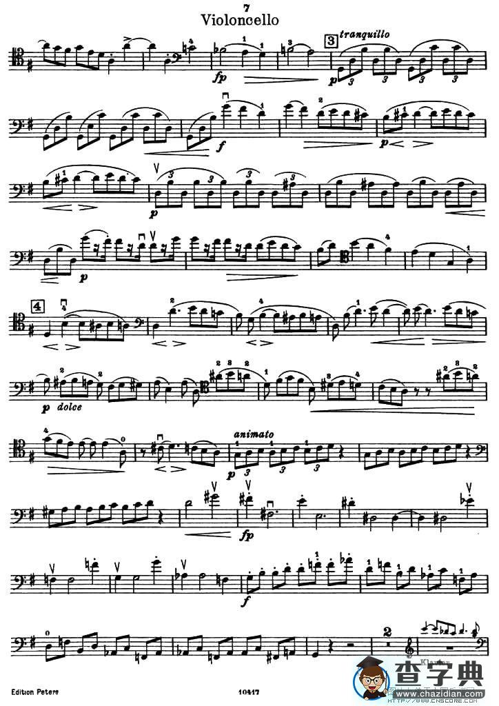 SONATE（大提琴）小提琴谱