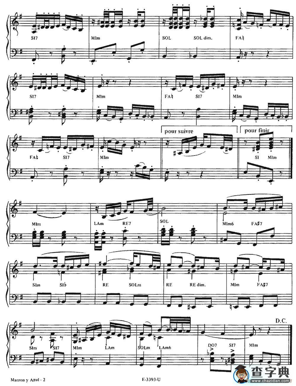 Piazzolla合集：15、Marron Y Azul手风琴谱/简谱