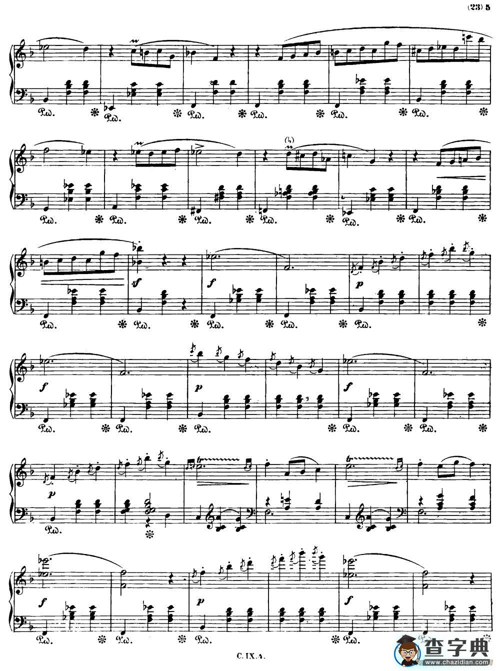 Valse brillante Op34 No3（F大调华丽圆舞曲Op.34-3）钢琴谱