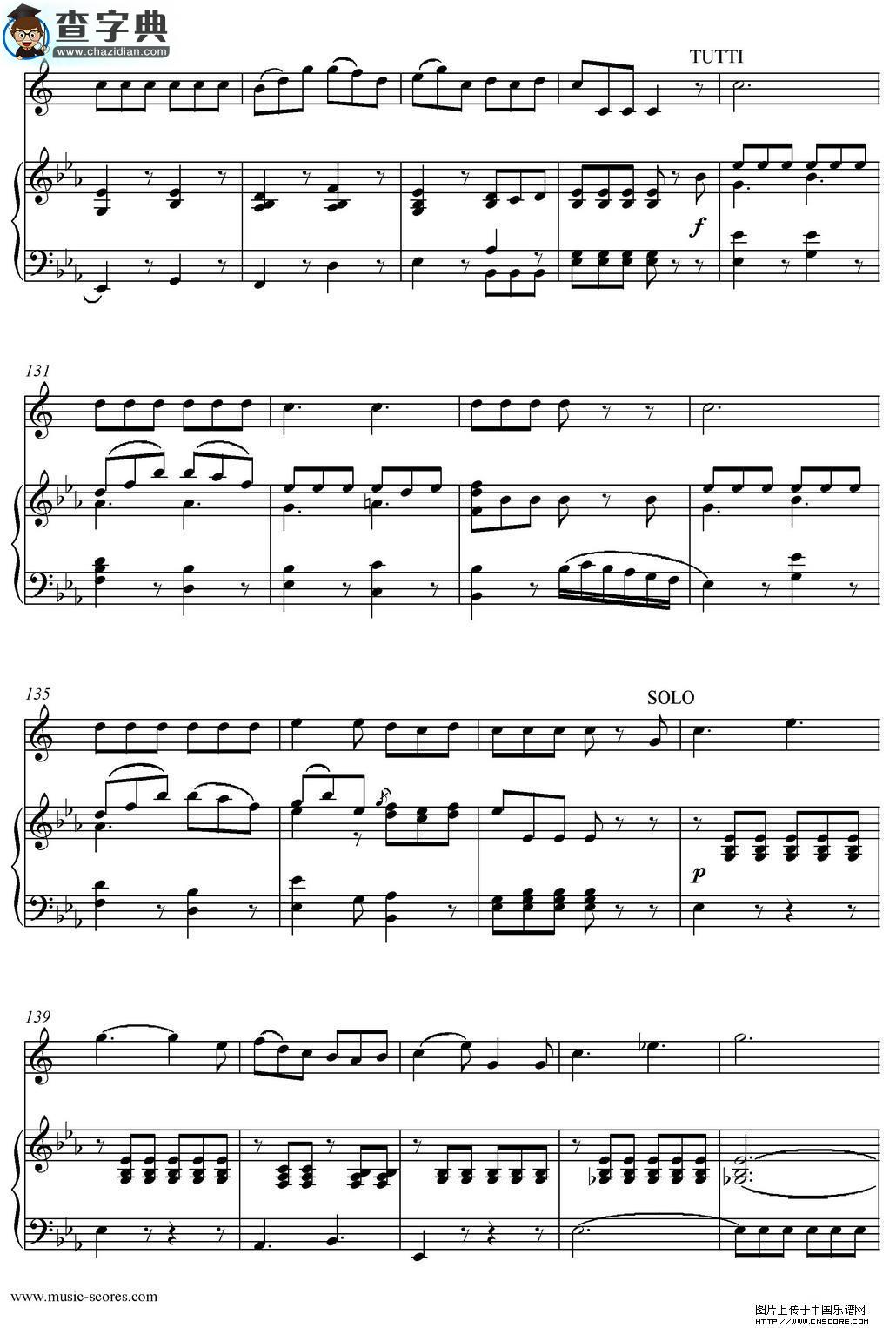 Mozart：Concerto KV495 No.4-3st Rondo 回旋曲萨克斯谱