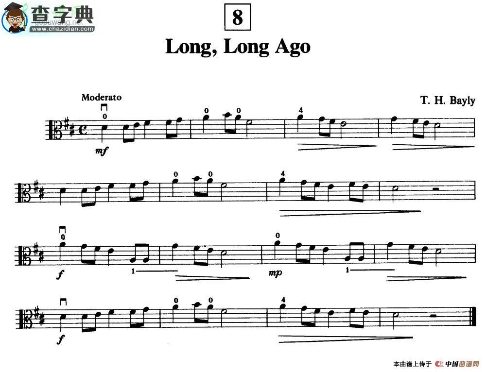 Long,Long Ago小提琴谱