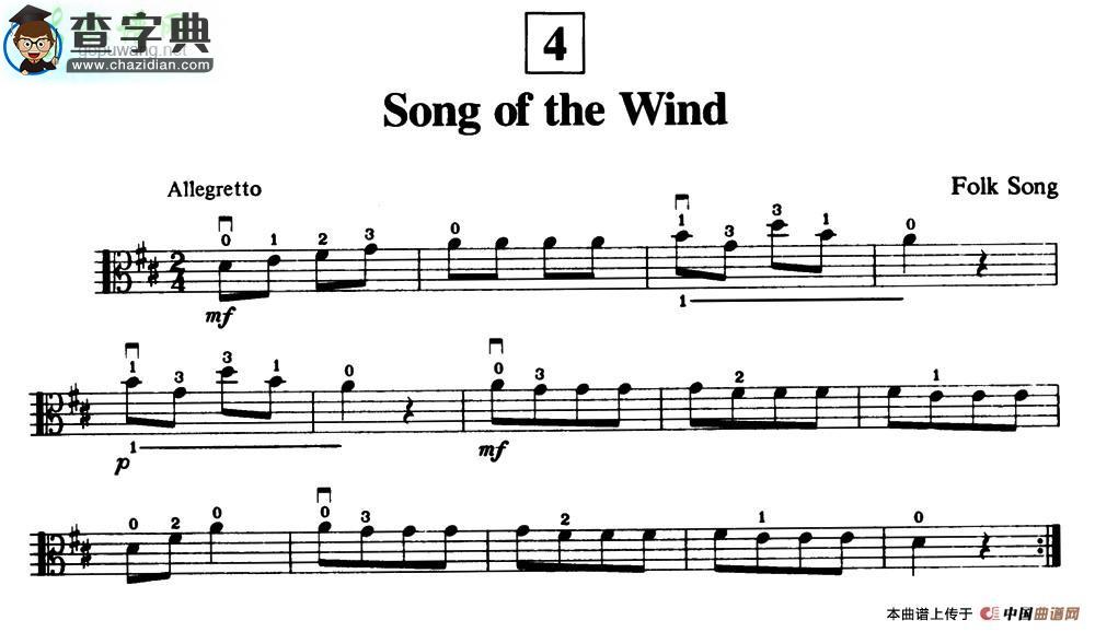 Song of the Wind小提琴谱