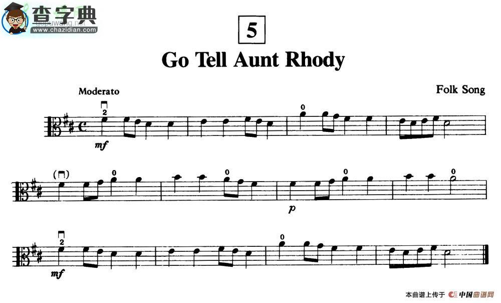 Go Tell Aunt Rhody小提琴谱