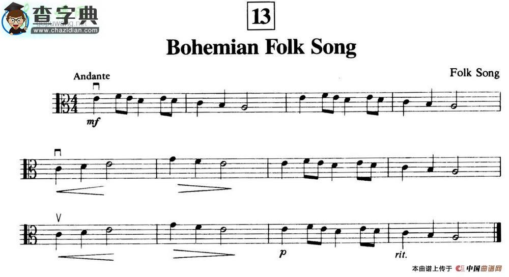 Bohemian Folk Song小提琴谱