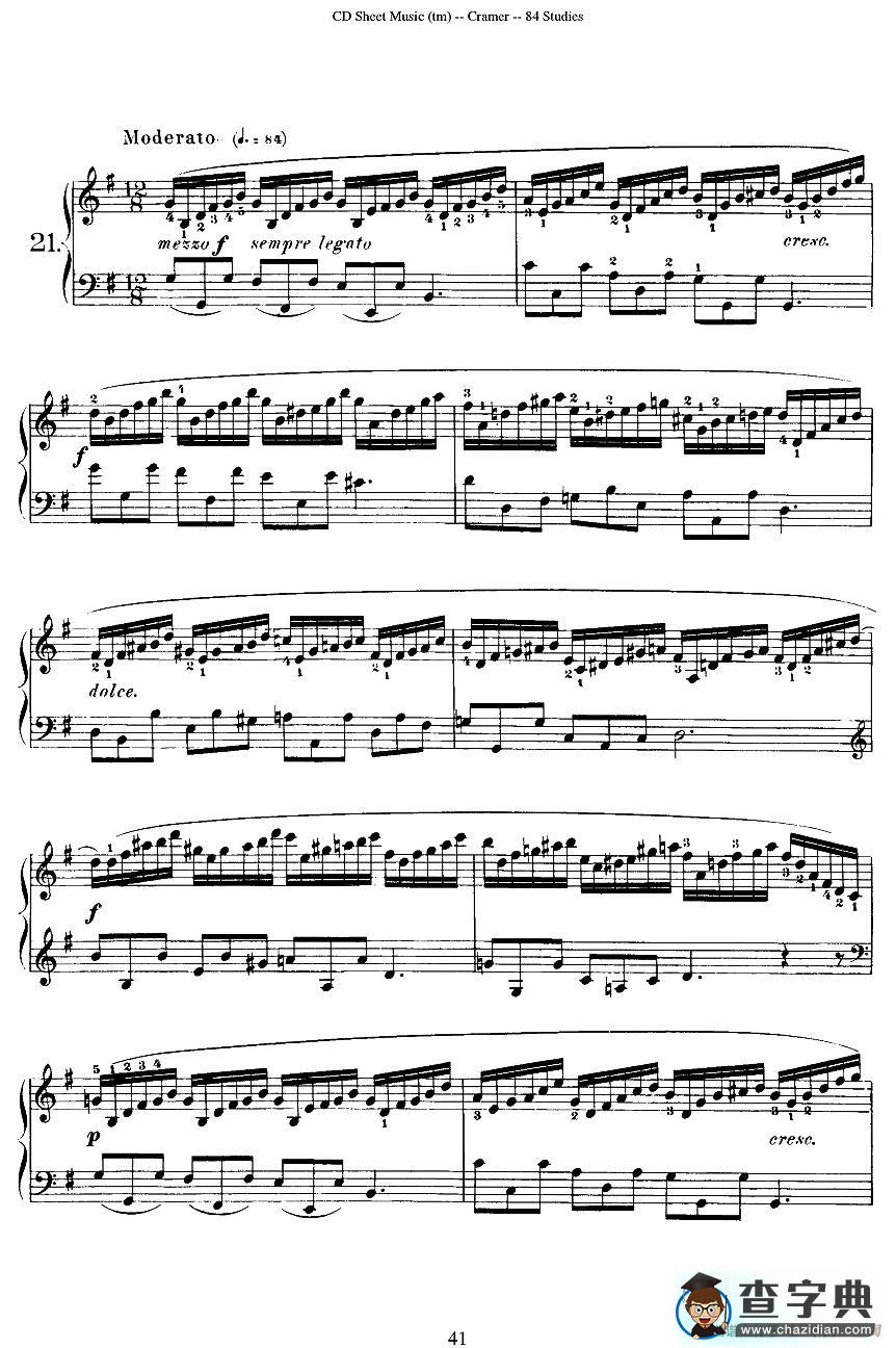 Cramer - 84 exercices（21—25）（克拉莫84首钢琴练习曲）钢琴谱
