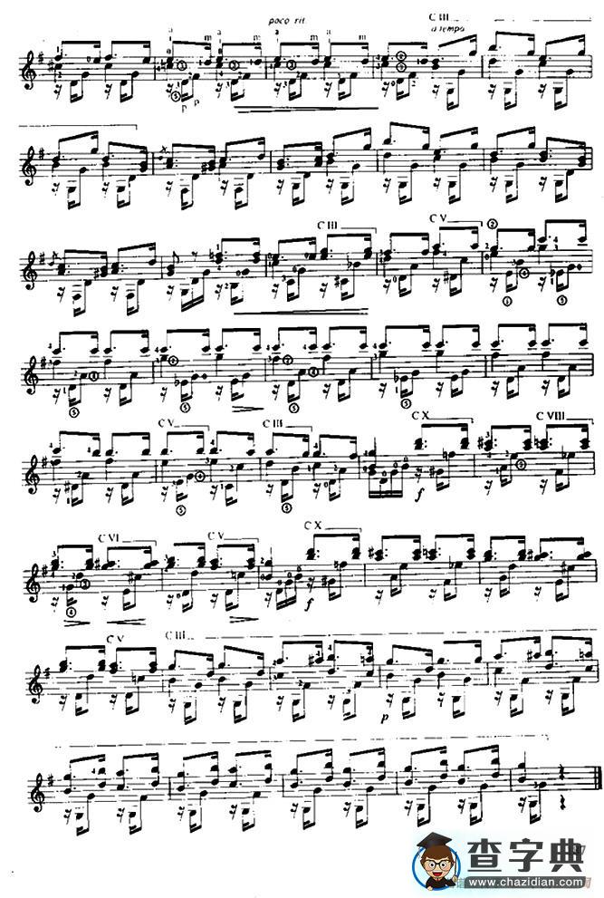 费尔南多·索尔 古典吉他练习曲 No.16（Op.29  No.23）吉他谱