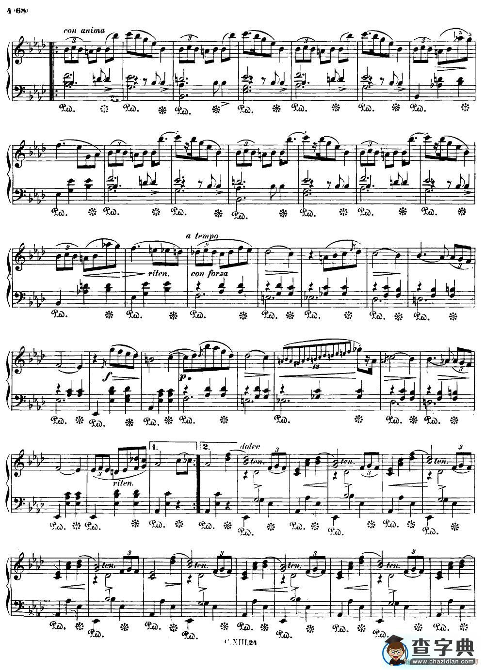 Ladieu Op69 No1 （降A大调离别圆舞曲Op.69-1）钢琴谱