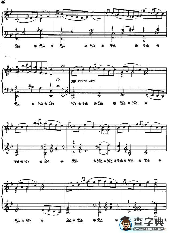 悲歌（卡里尼科夫作曲版）钢琴谱