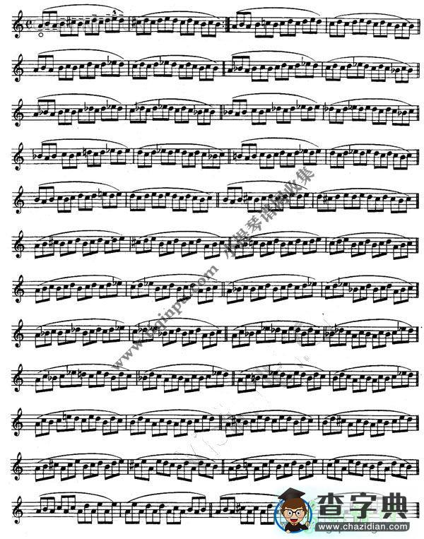 《舍夫契克》左手技巧练习第5课小提琴曲谱