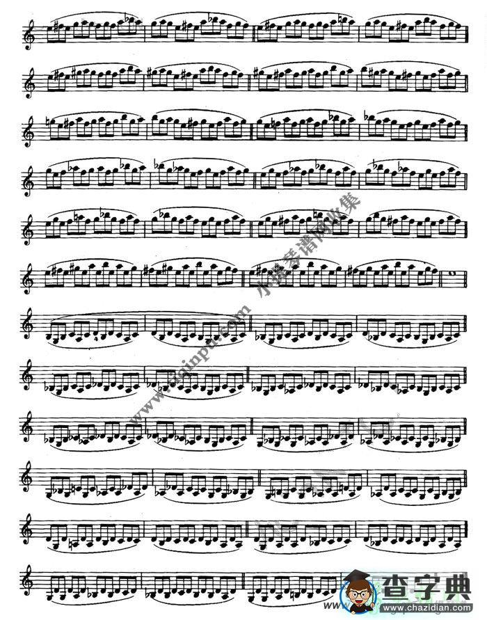 《舍夫契克》左手技巧练习第5课小提琴曲谱