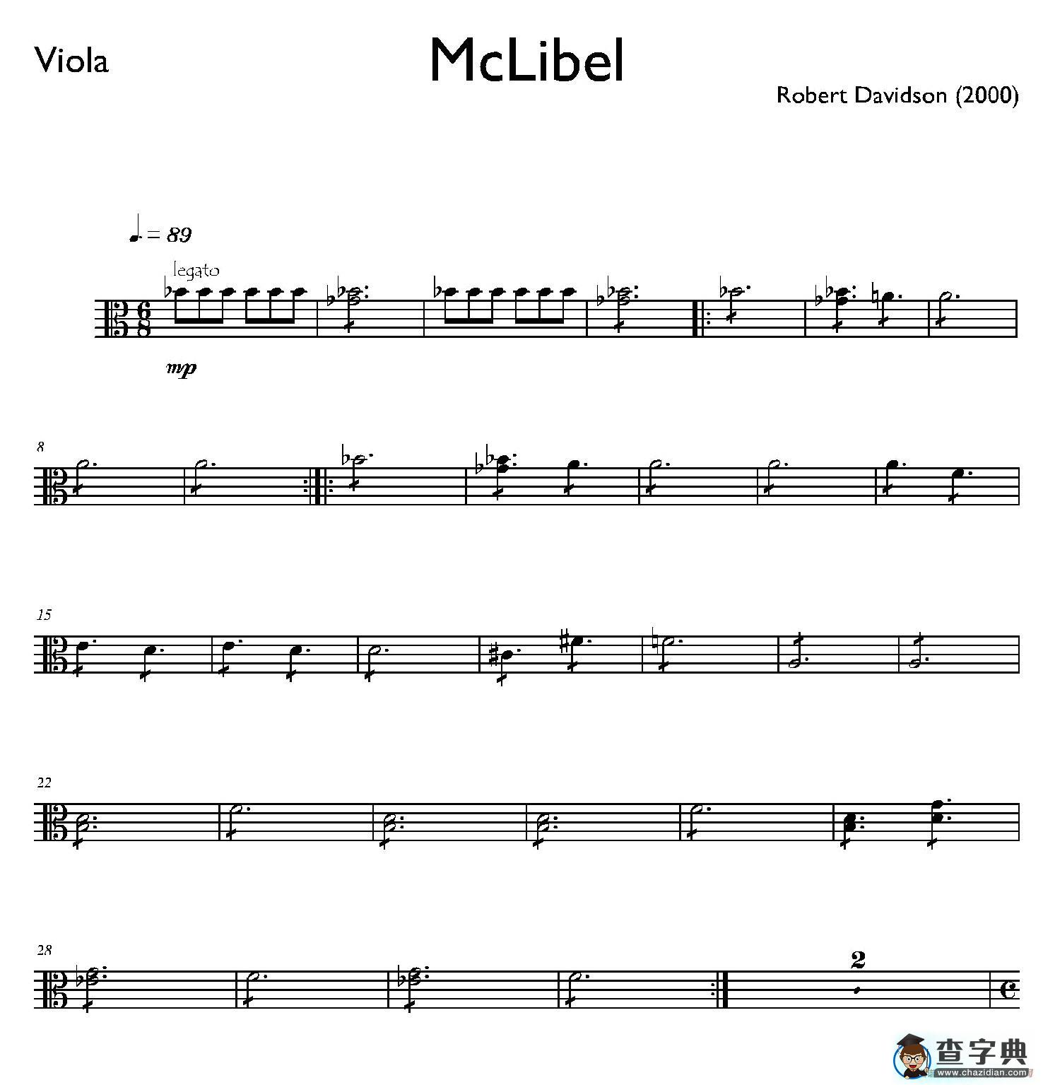 Mclibel（五重奏中提琴分谱）