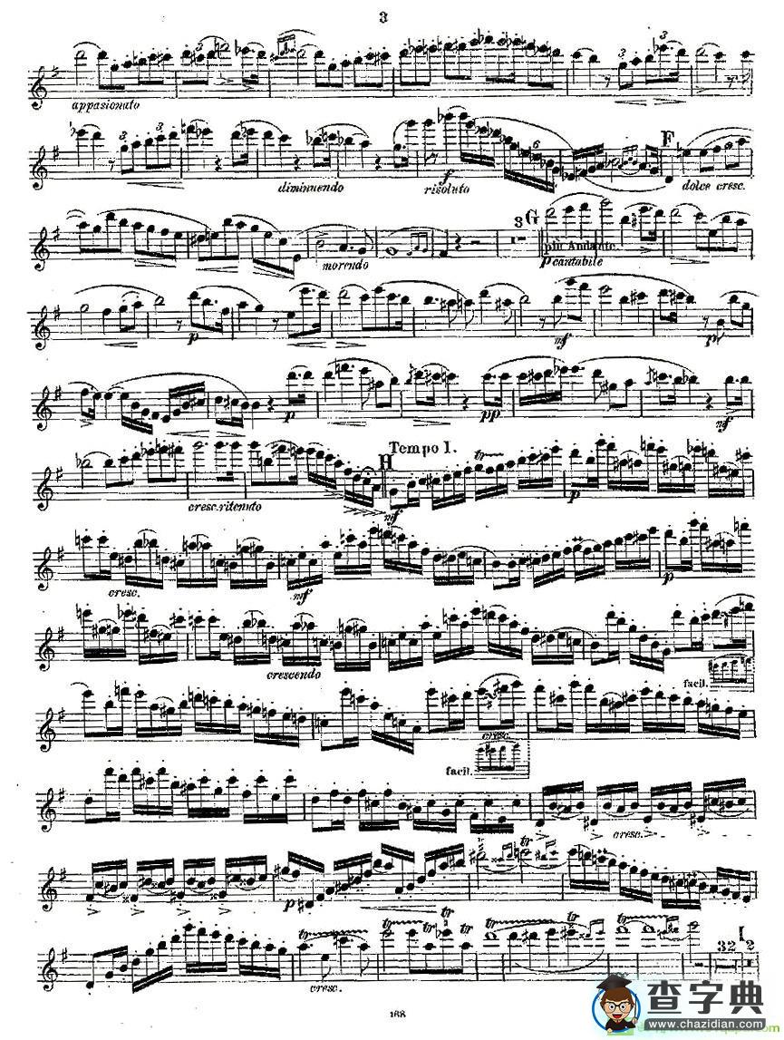 Concertstück . Op. 3. - flute part only长笛谱