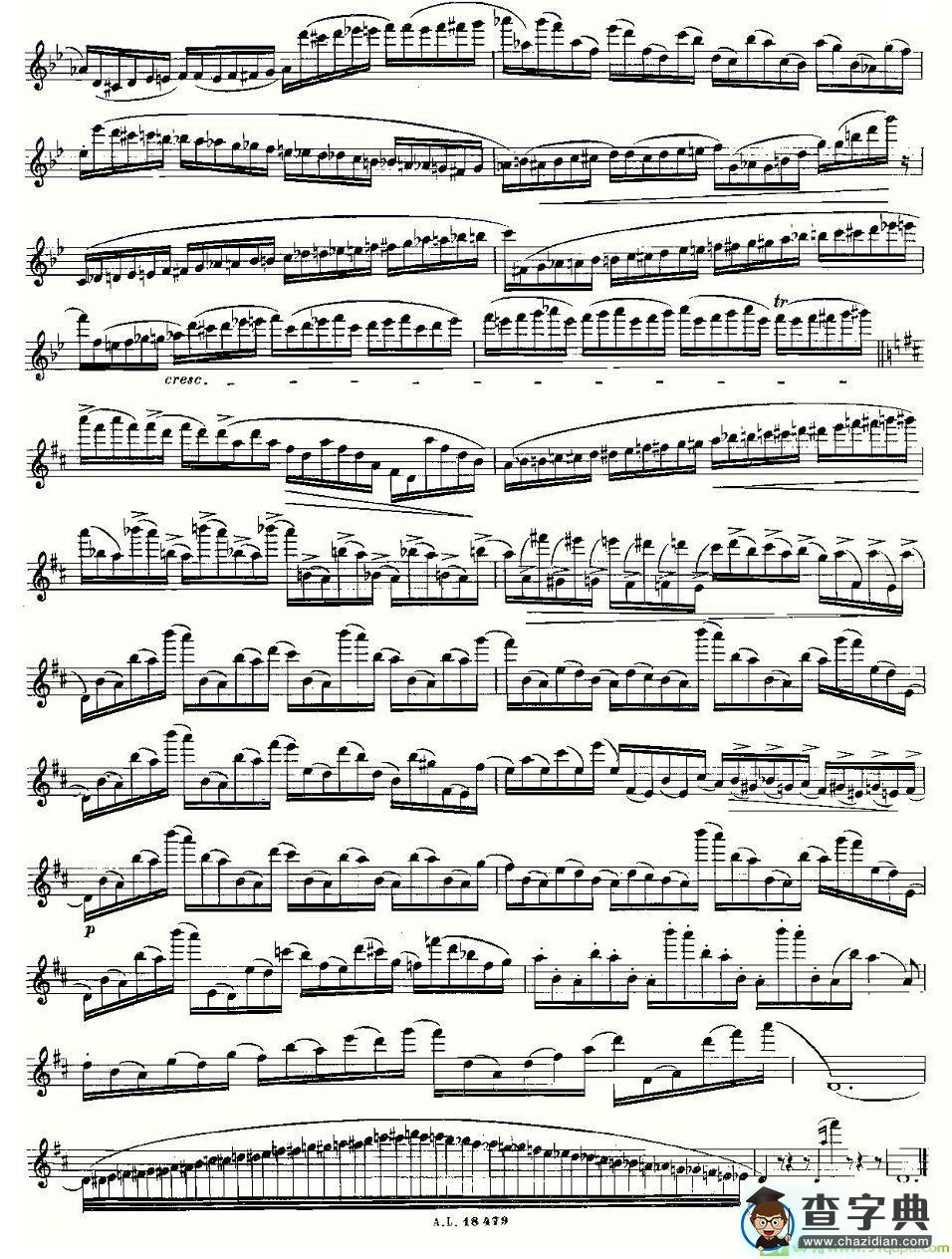 基于维尼亚夫斯基练习曲的10首长笛练习曲之6长笛谱(莫伊斯Moyse作曲)