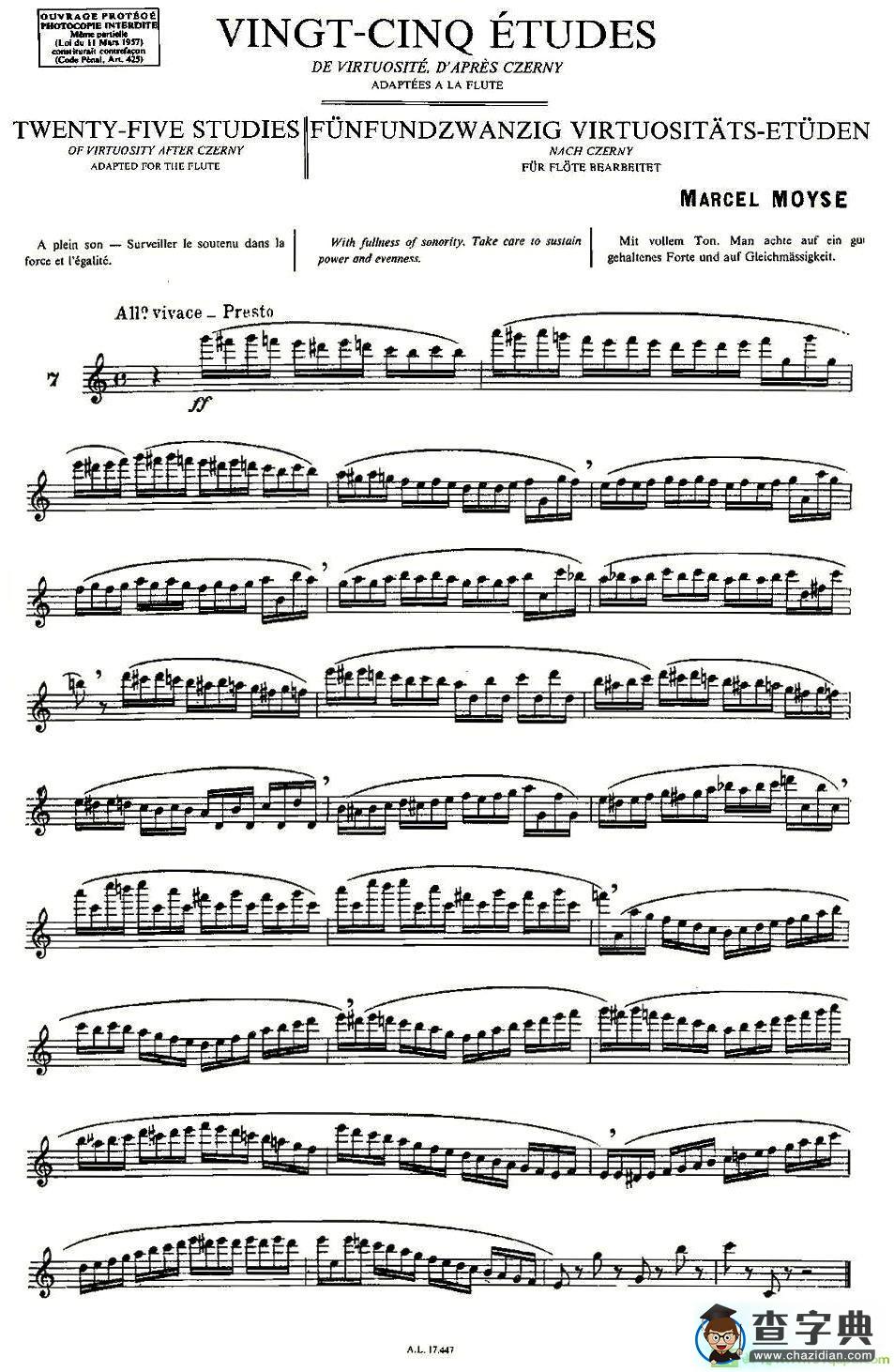 Moyse - 25 Studies after Czerny flute  [7]长笛谱(Moyse作曲)