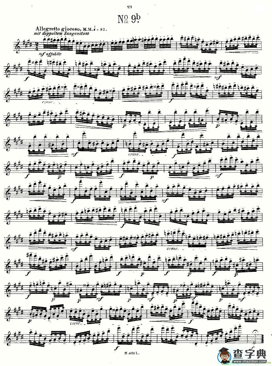 24首长笛练习曲 Op.15 之6—10长笛谱(Andersen作曲)