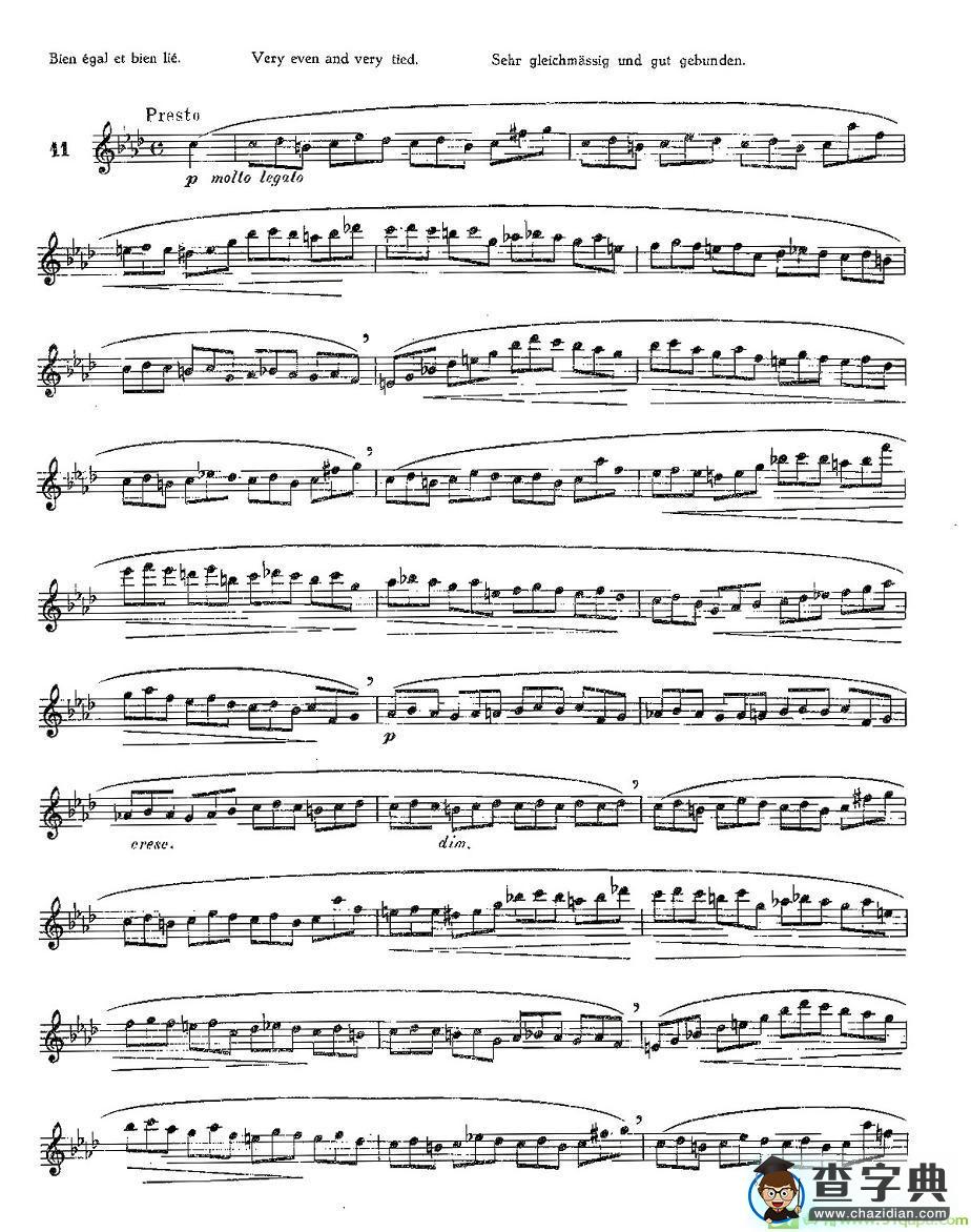 12首大技巧练习曲之11长笛谱(Moyse（莫伊斯）作曲)