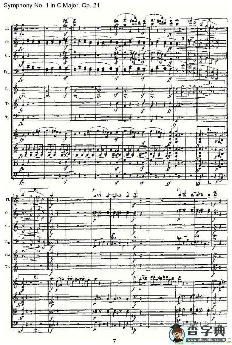Symphony No. 1 in C Major, Op. 21简谱(贝多芬演唱)