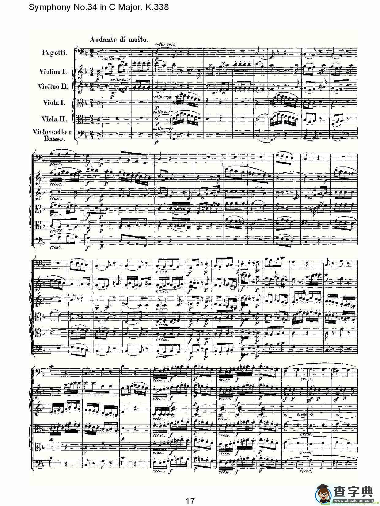 Symphony No.34 in C Major, K.338简谱
