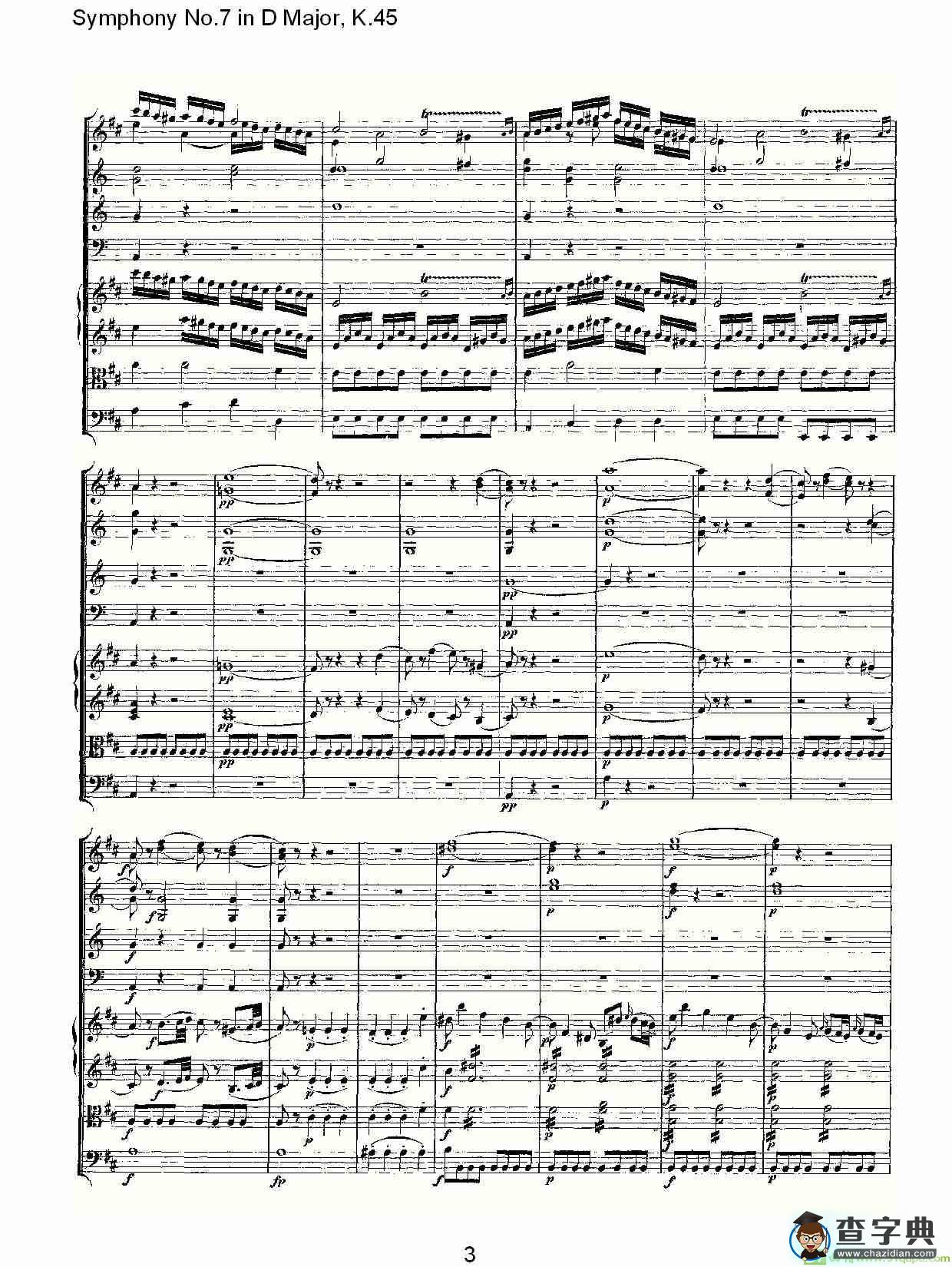 Symphony No.7 in D Major, K.45简谱