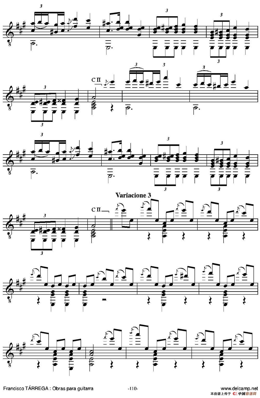 EL CARNAVAL DE VENECIA(Grande variaciones sobre un tema de Niccolo Paganini)（古典吉他）吉他谱