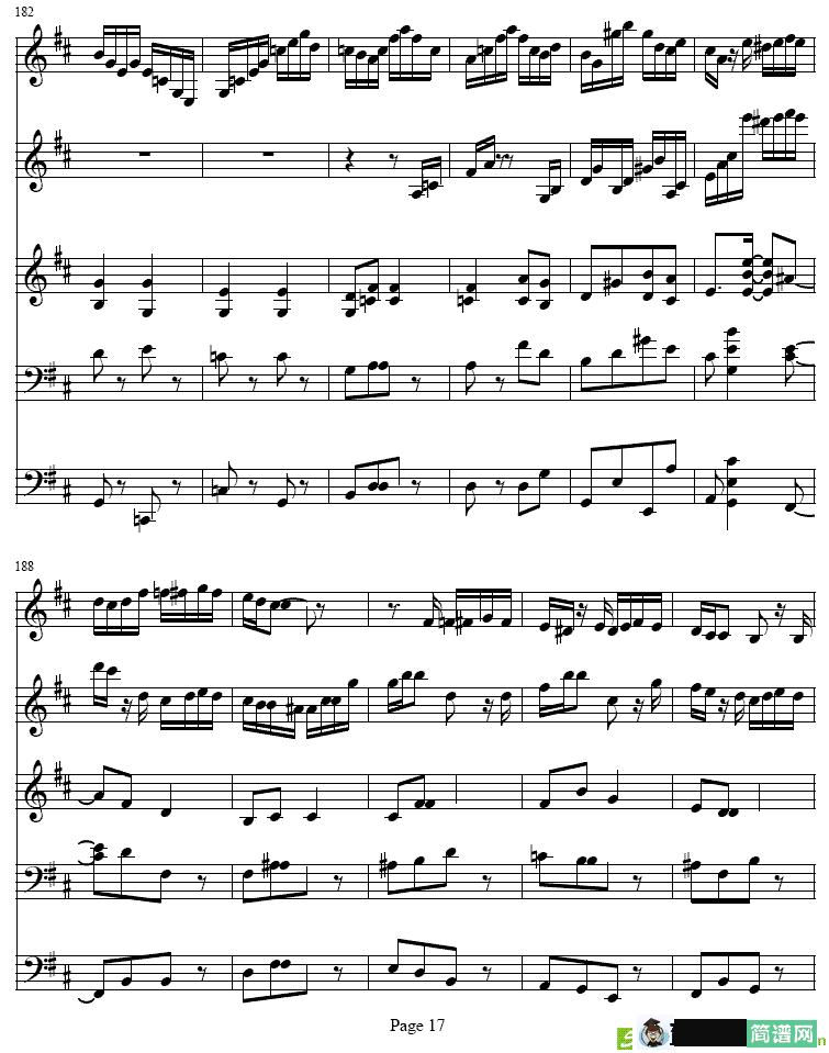 b小调单簧管与弦乐五重奏简谱