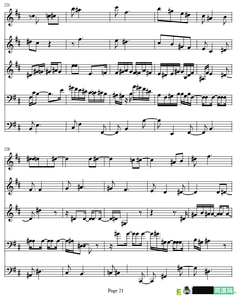 b小调单簧管与弦乐五重奏简谱