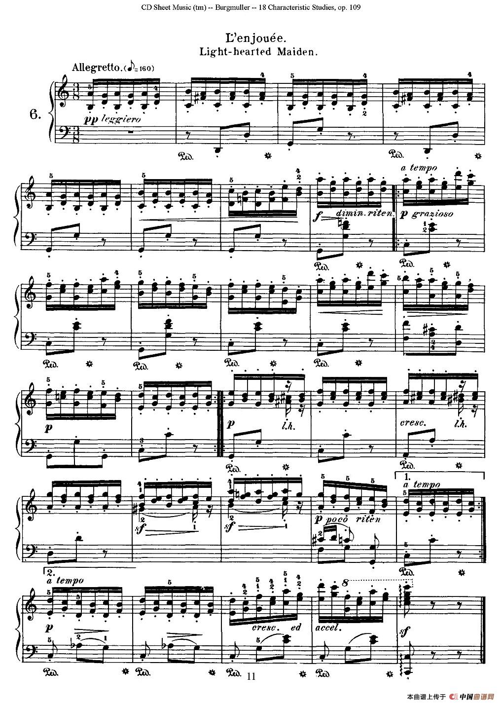 Burgmuller - 18 Characteristic Studies（6）钢琴谱