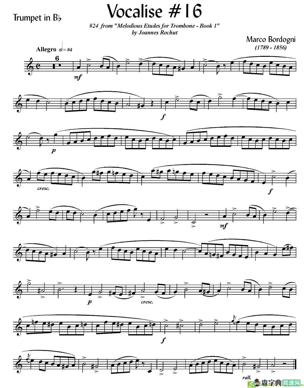 Bordogni - Vocalise #16铜管谱(Marco作曲)