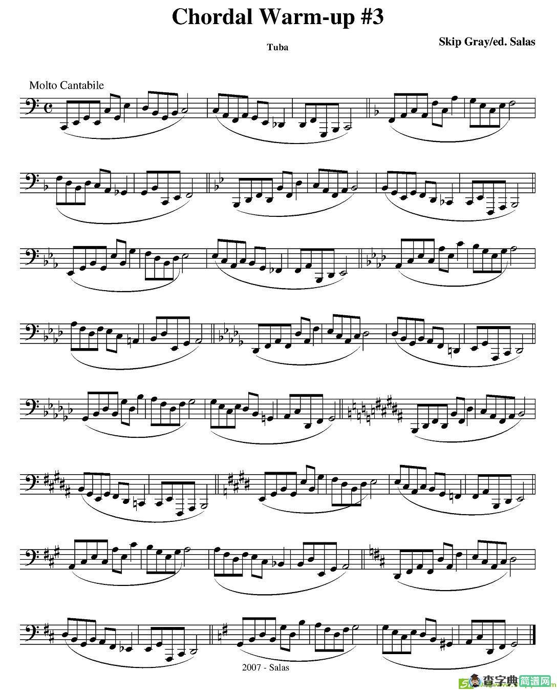 Chordal Warm-up  - Tuba铜管谱