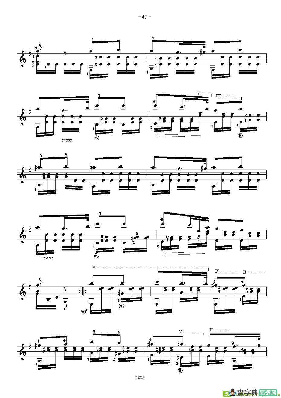 索尔·克斯特26首练习曲之21——26吉他谱
