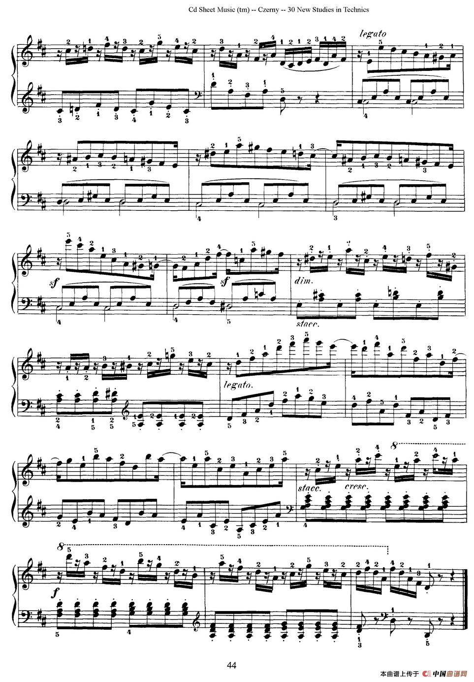 Czerny - 30 New Studies - 24（车尔尼Op849 - 30首练习曲）钢琴谱