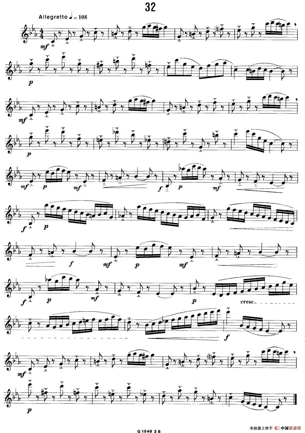 50首经典萨克斯管练习曲（32—41）萨克斯谱