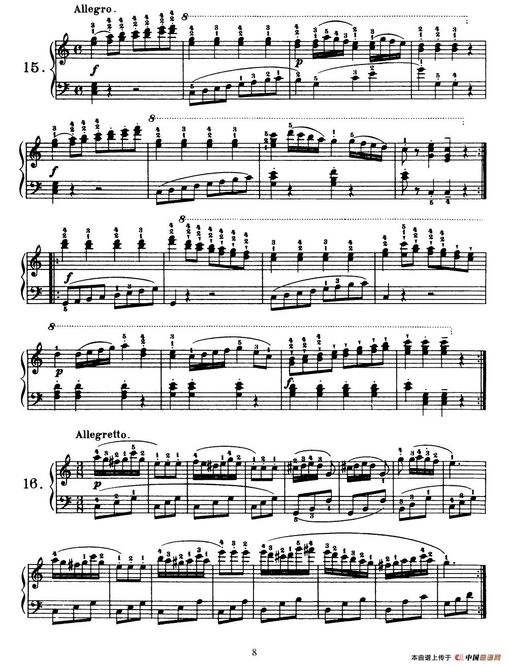 One Hundred and Ten Easy and Progressive Exercises Op.453（车尔尼110首简易练习曲 11——20）钢琴谱