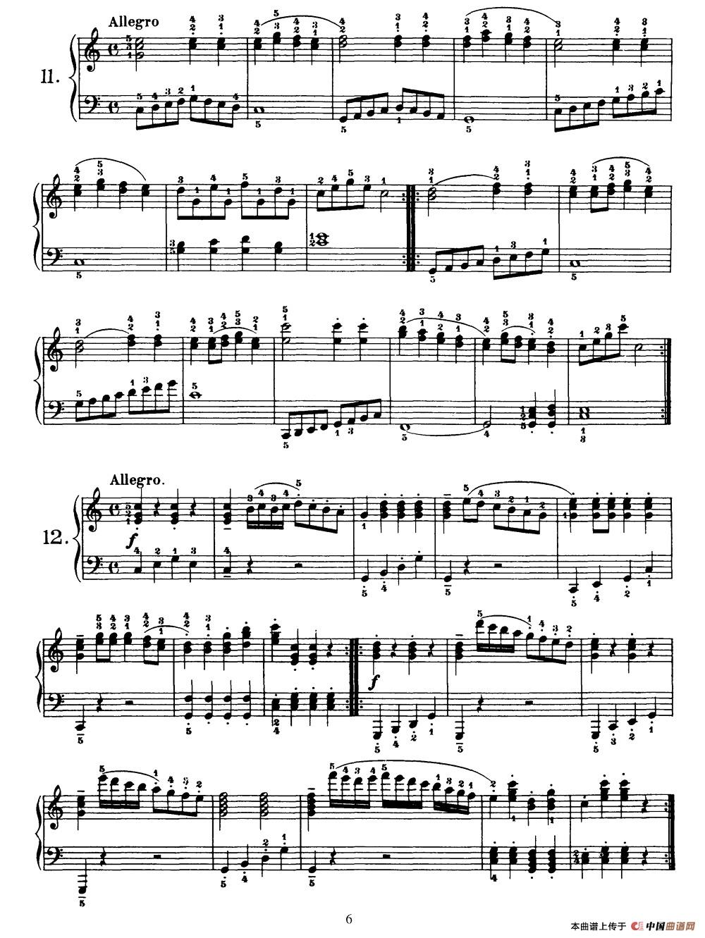 One Hundred and Ten Easy and Progressive Exercises Op.453（车尔尼110首简易练习曲 11——20）钢琴谱