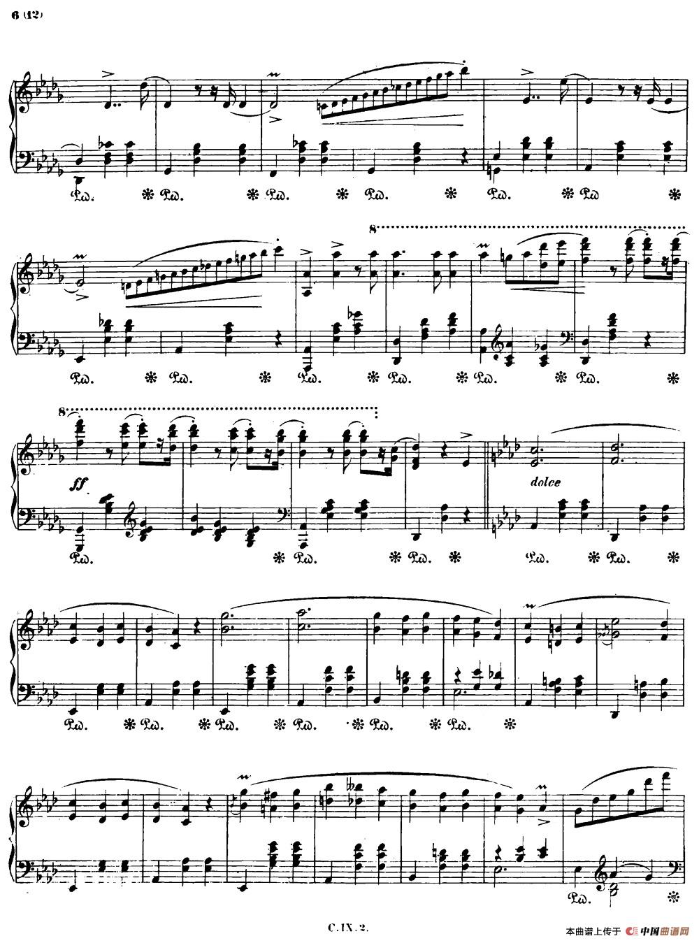 Valse brillante Op34 No1（降A大调华丽圆舞曲Op.34-1 ）钢琴谱