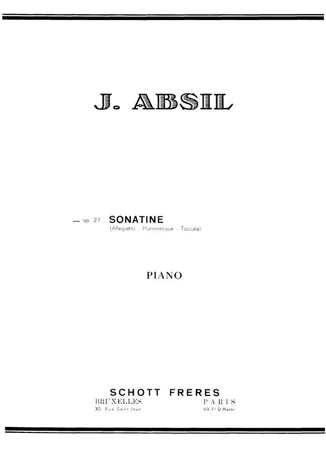 Absil, Jean - op 27, Sonatine op 27, Sonatine -