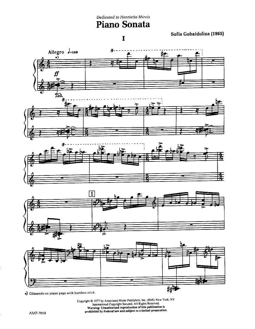 Gubaidulina, Sofia - Piano Sonata Piano Sonata -