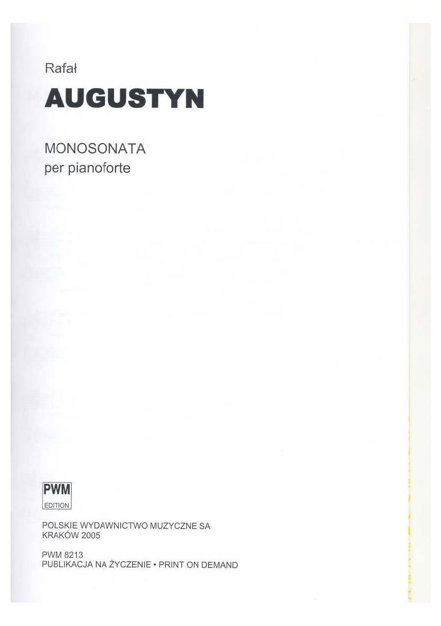 Augustyn, Rafal - Monosonata Monosonata -
