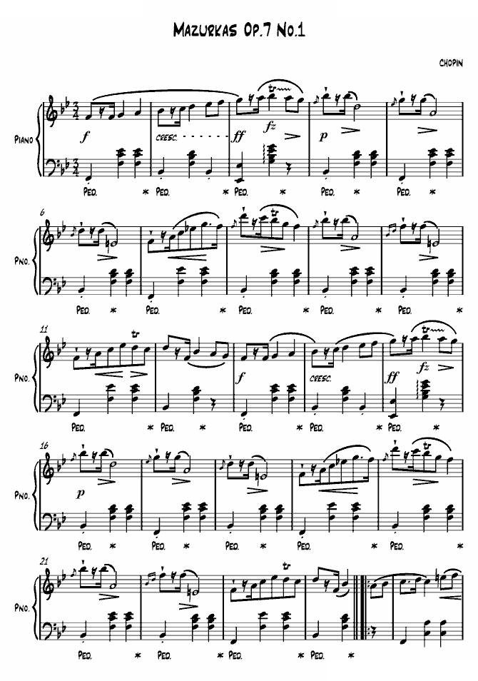 Mazurkas Op 7 No 1