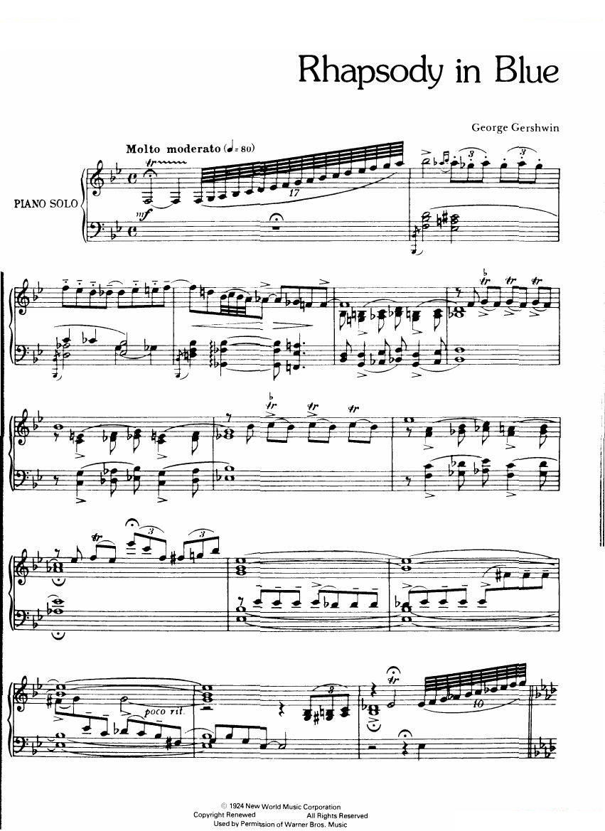 Rhapsody in blue (piano solo)