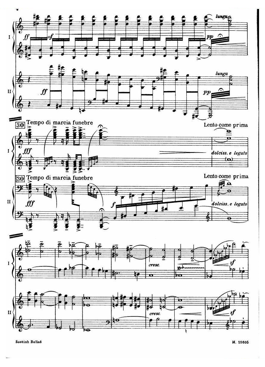 Britten Scottish Ballad op. 26 arr for 2 pianos