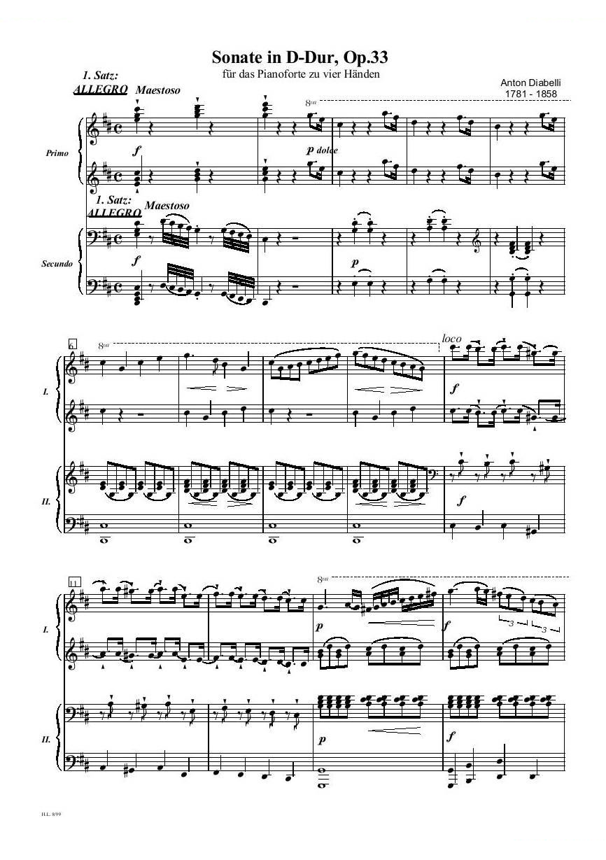 Diabelli Sonata Op33 For Two Pianos