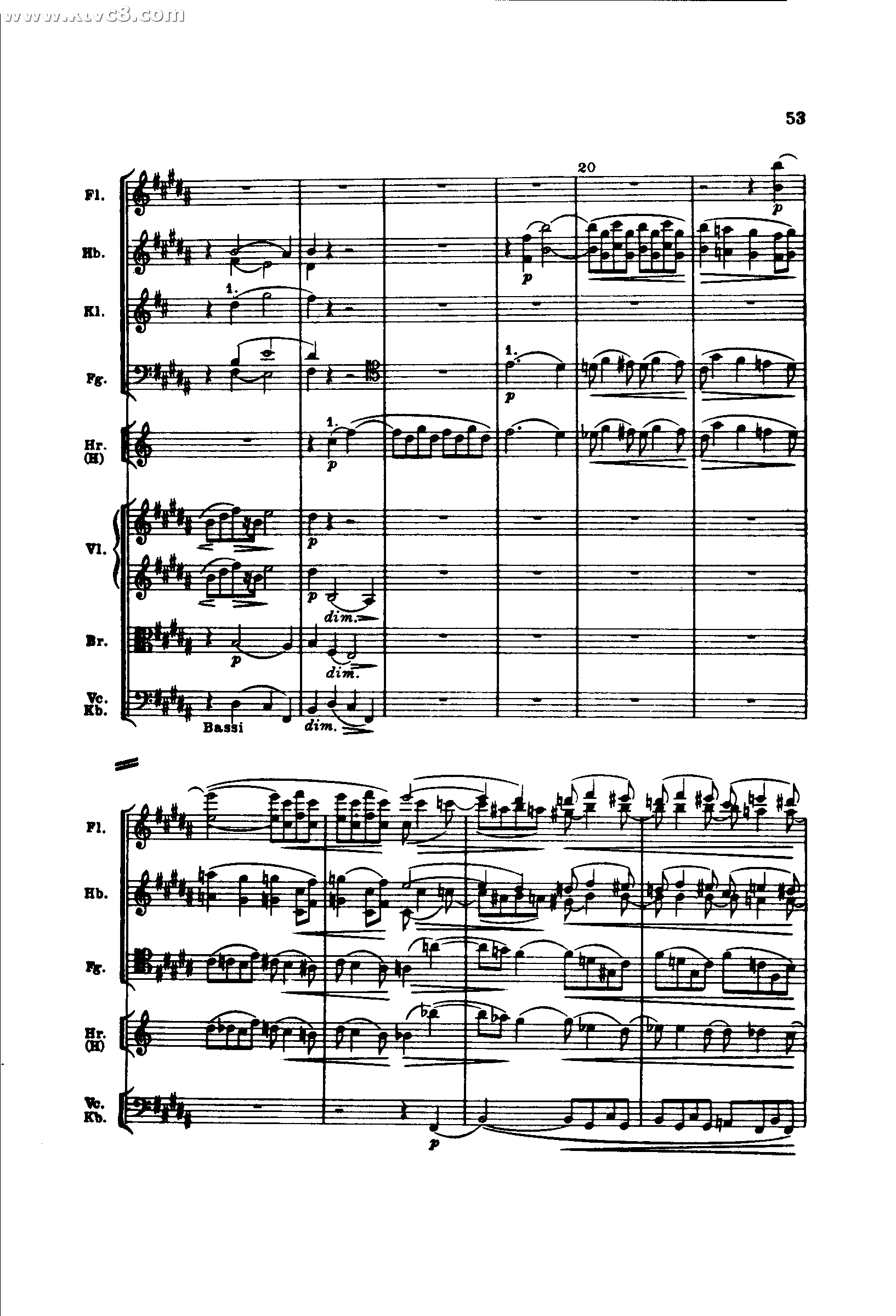勃拉姆斯第二交响曲 第二乐章 不太慢的柔版