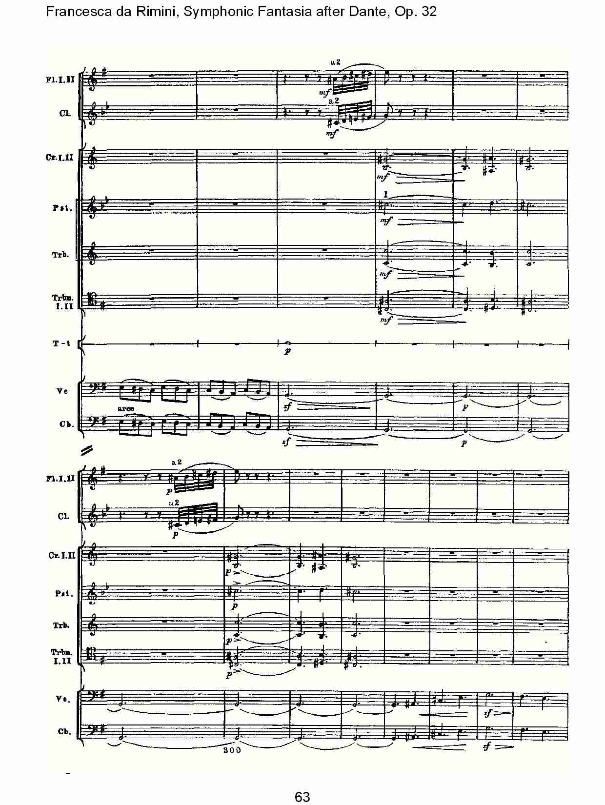Francesca da Rimini, 但丁幻想曲Op.32 第一部（十三）