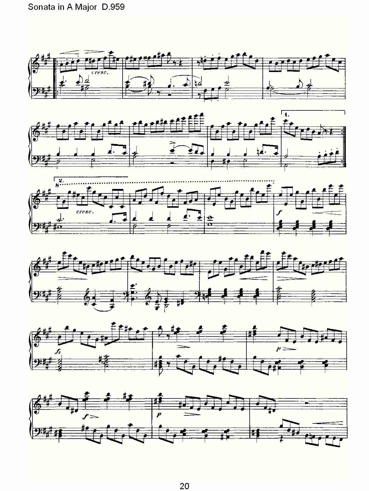 Sonata in A Major D.959  A大调奏鸣曲D.959（四）