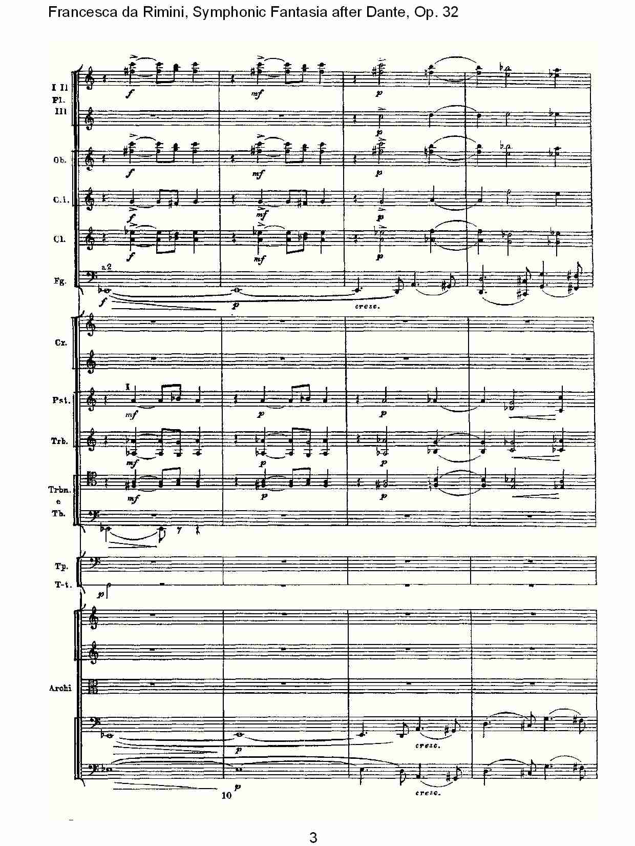 Francesca da Rimini, 但丁幻想曲Op. 32第一部（一）