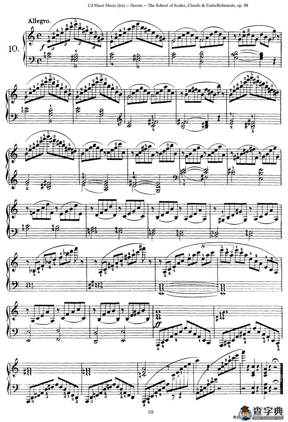 贝伦斯28首钢琴（和弦及装饰音）练习曲（6—10）
