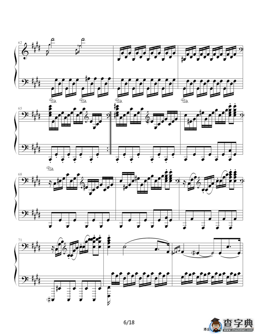 月光奏鸣曲（贝多芬《月光》第三乐章）钢琴谱